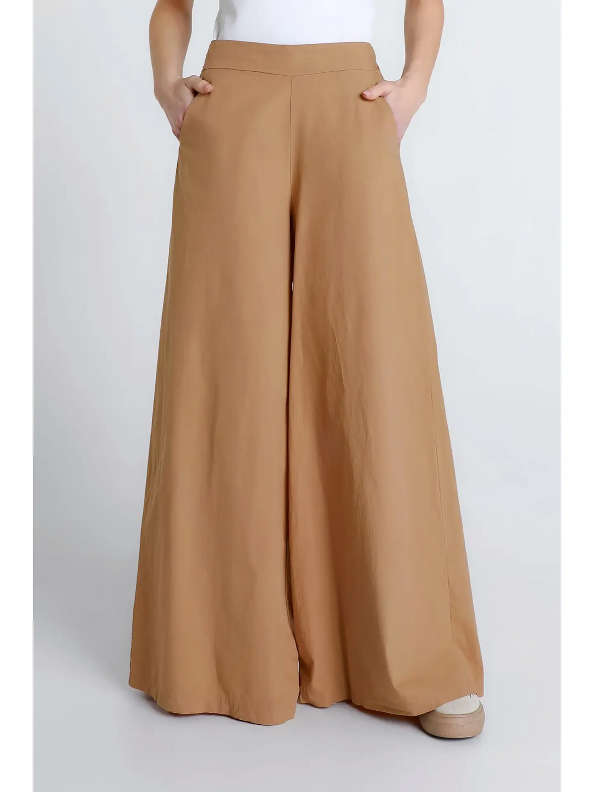 Eloise Wide-Leg Cotton Poplin Pant