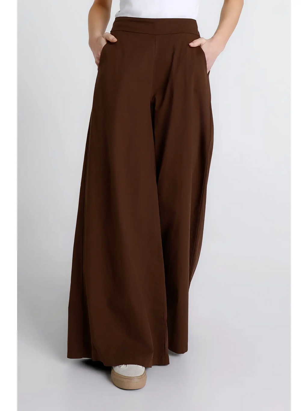 Eloise Wide-Leg Cotton Poplin Pant