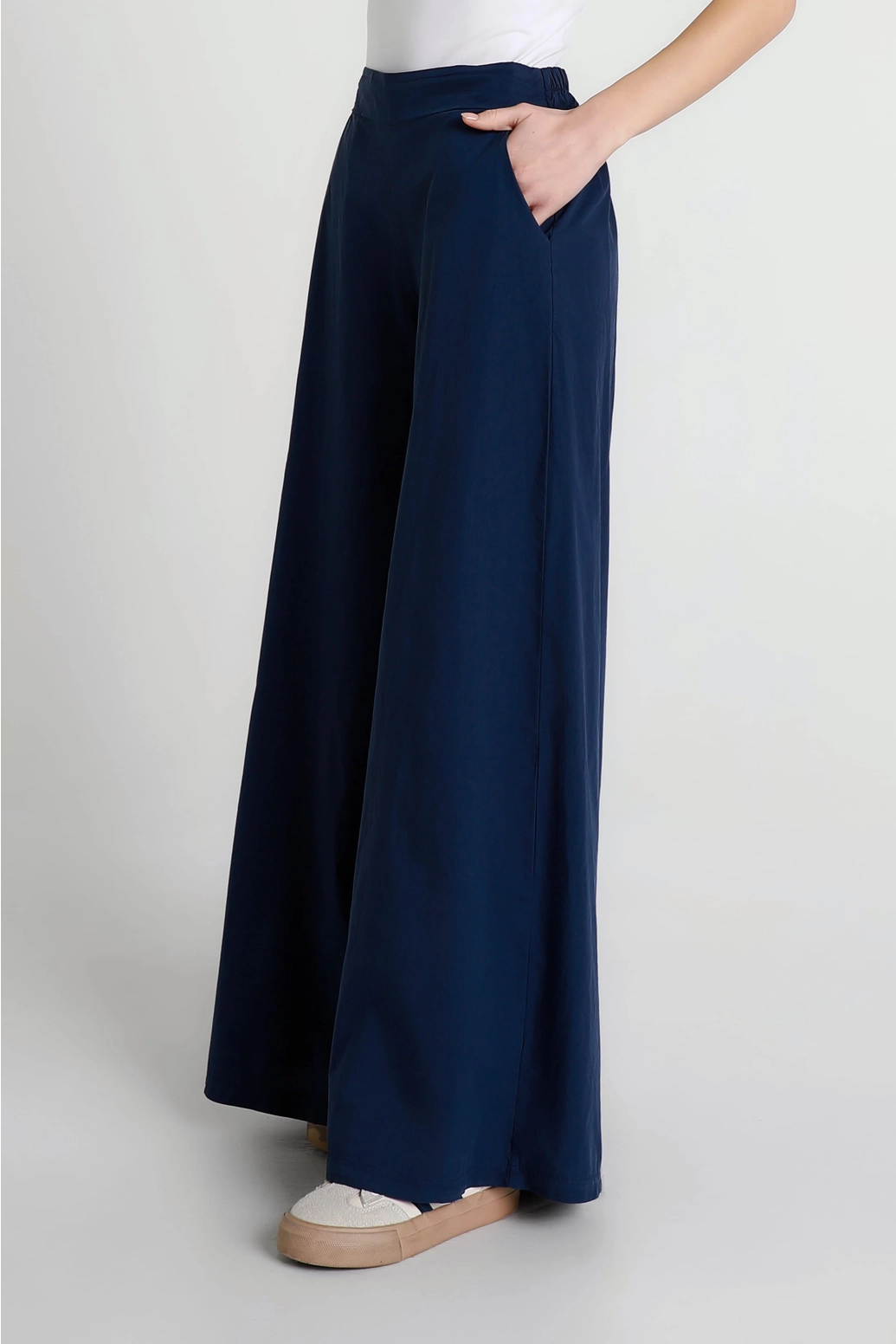 Eloise Wide-Leg Cotton Poplin Pant