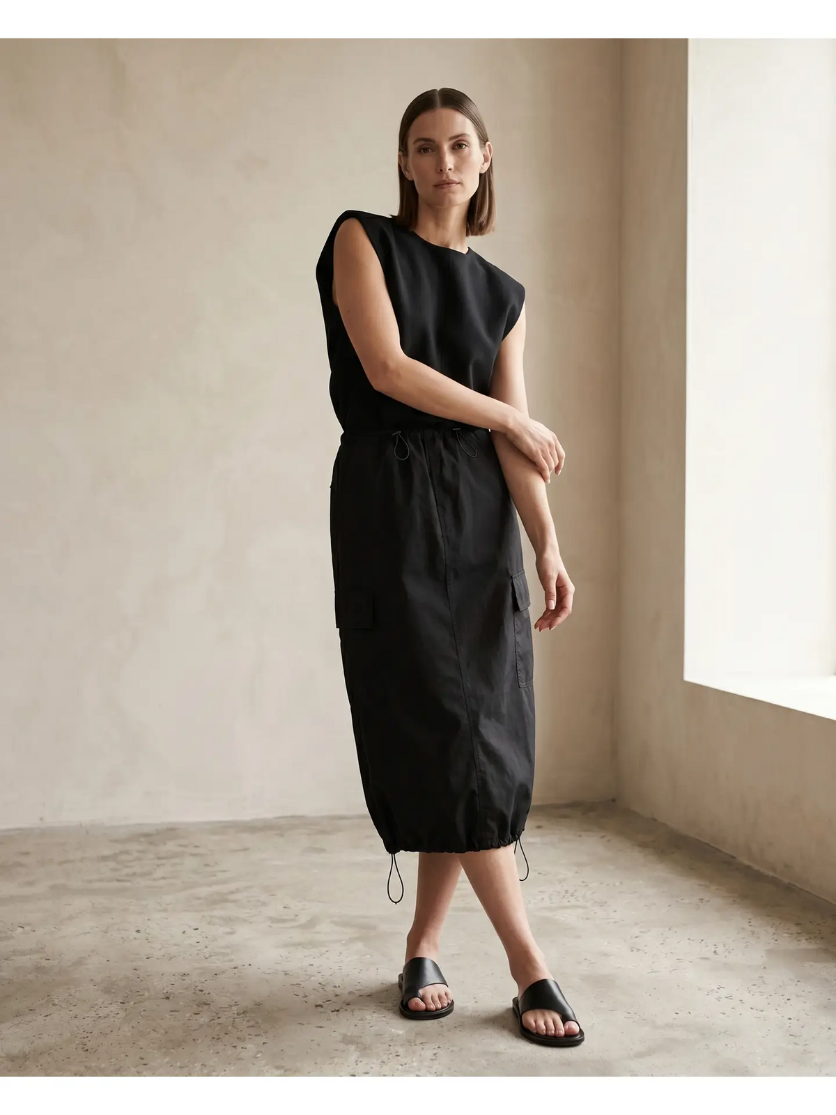 Parachute Cargo Midi Skirt