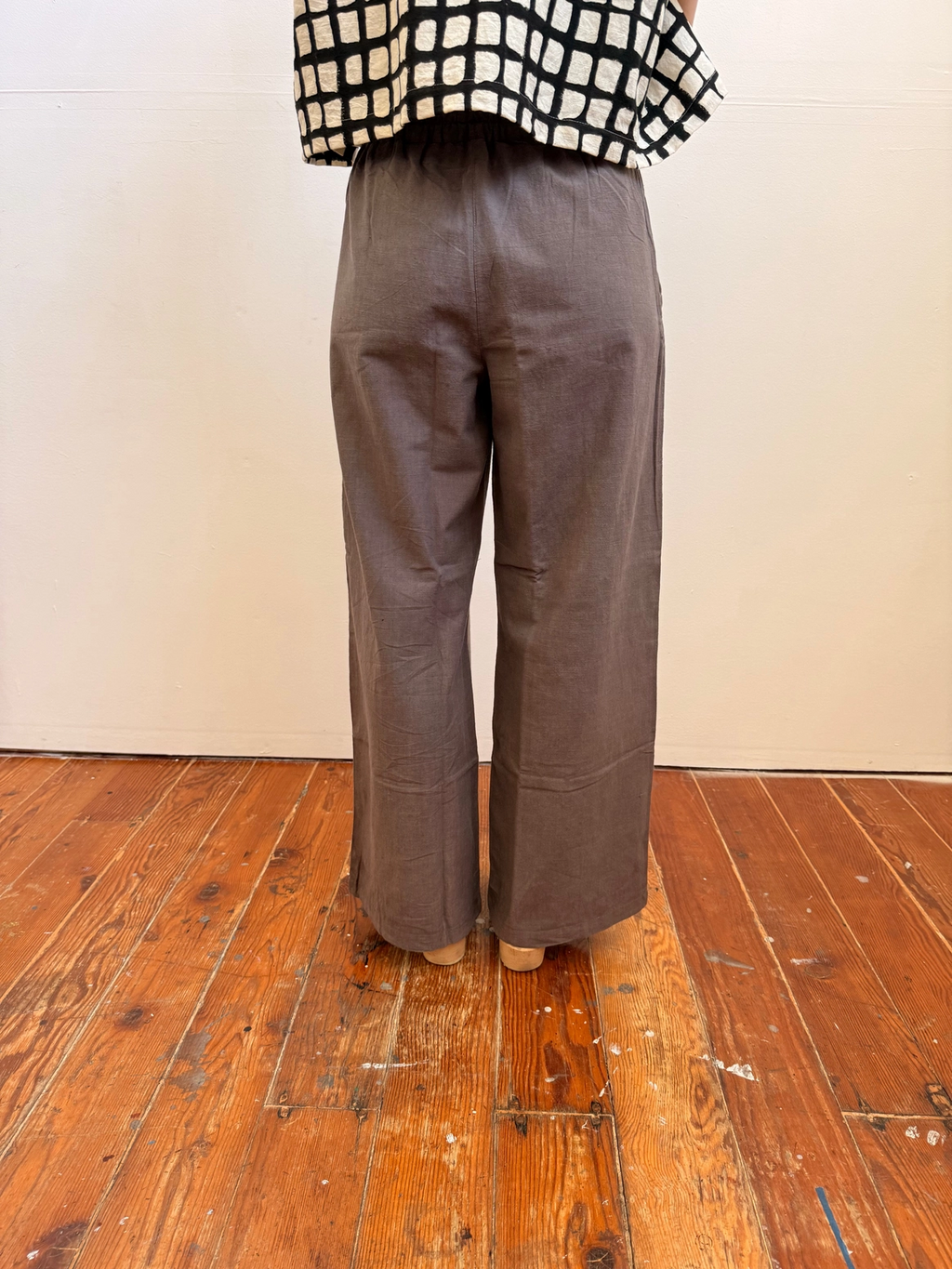 Parton Handwoven Cotton Pants - Grey & Chocolate
