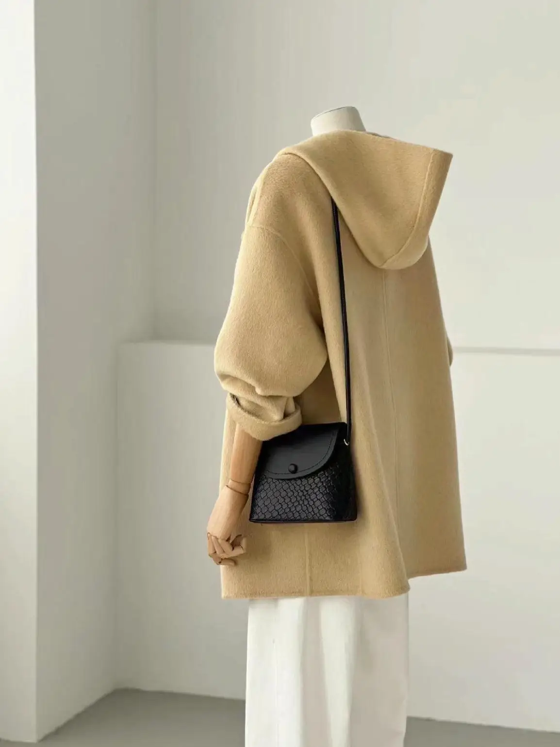 Sera Wool Hooded Coat - Mustard