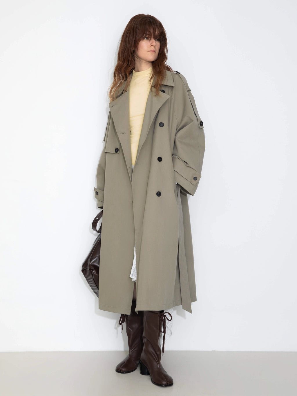 Oversized Raglan Sleeve Cotton Trench