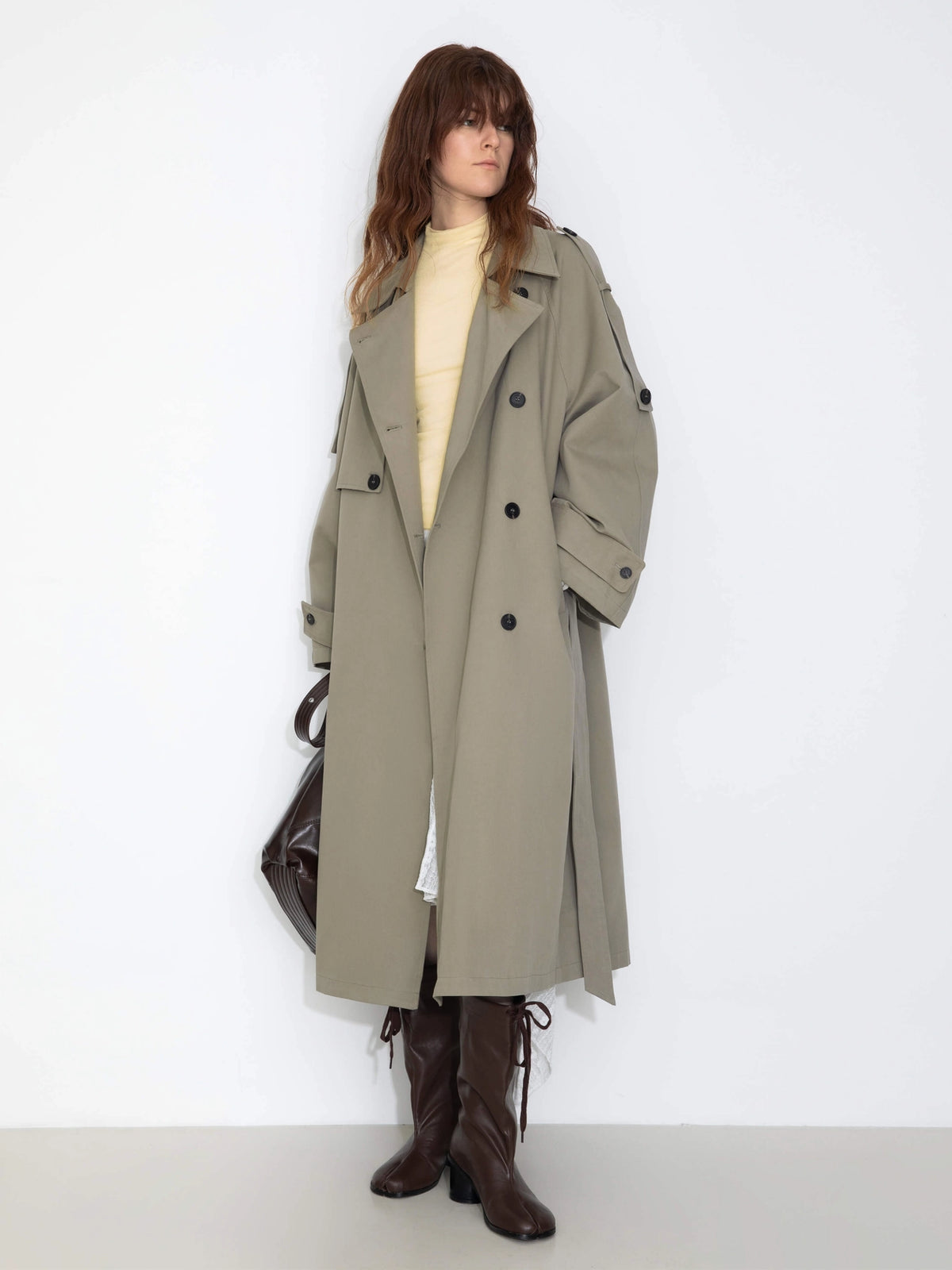 Oversized Raglan Sleeve Cotton Trench