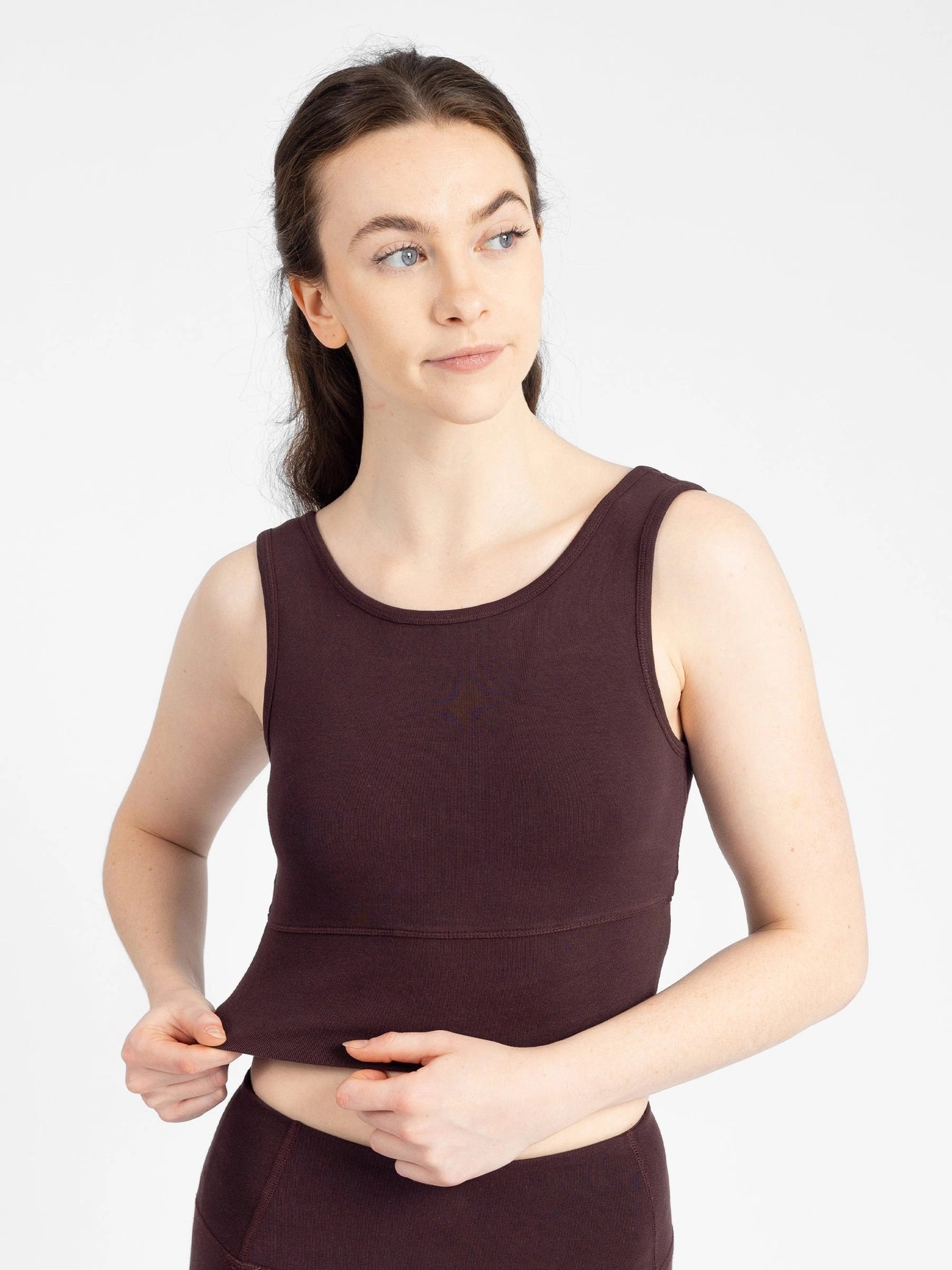 Espresso Reversible Crop Tank