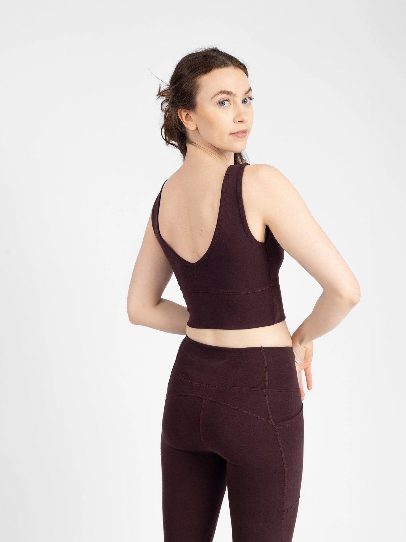 Espresso Reversible Crop Tank