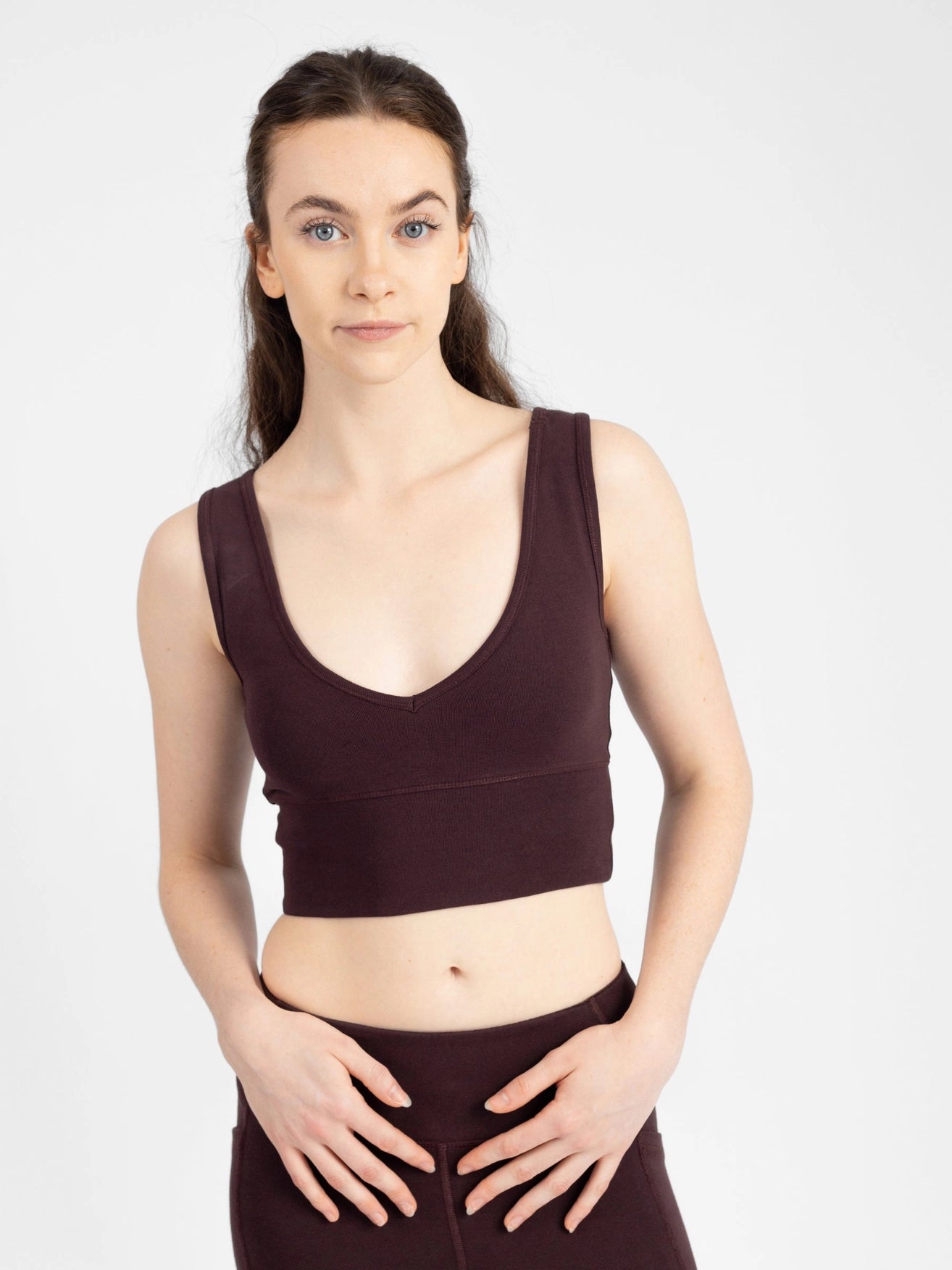 Espresso Reversible Crop Tank