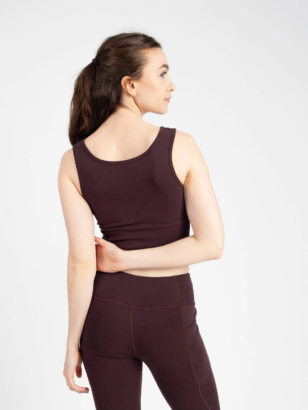 Espresso Reversible Crop Tank