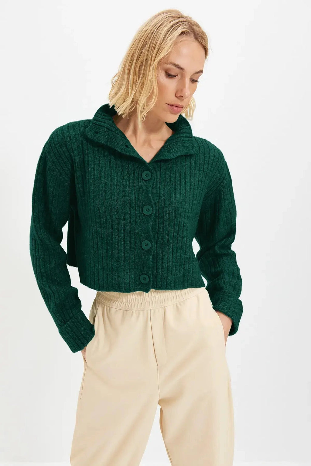 Cashmere Cropped Cardigan